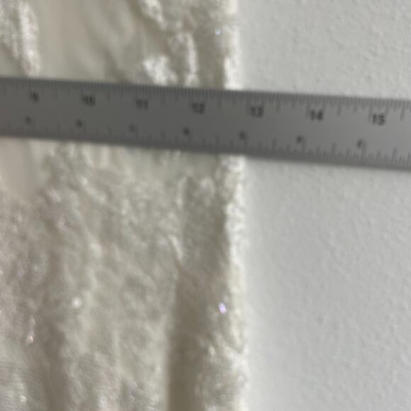 Lorre Bethke Wedding Dress Women M White High Neck Beaded Beach Side Slit - Picture 7 of 16